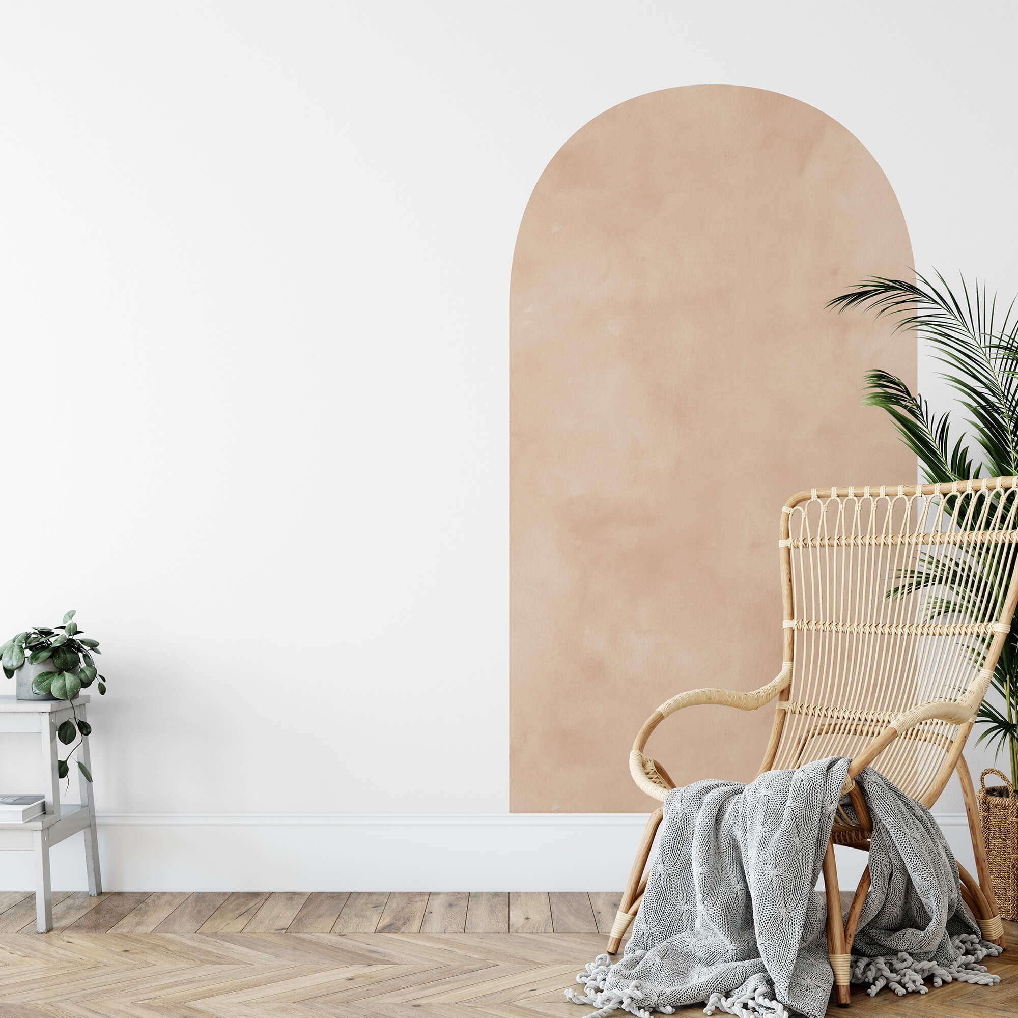 arche de noe aquarelle GRANDE tan chaise rotin plante scandinave 003